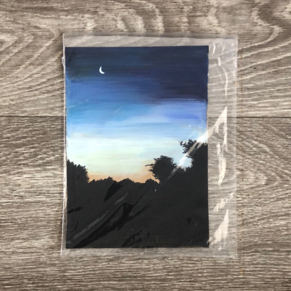 Twilight Sky Minimalist Landscape Painting